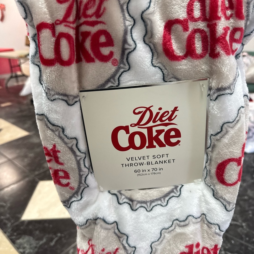 Diet Coke Velvet Soft Throw Blanket